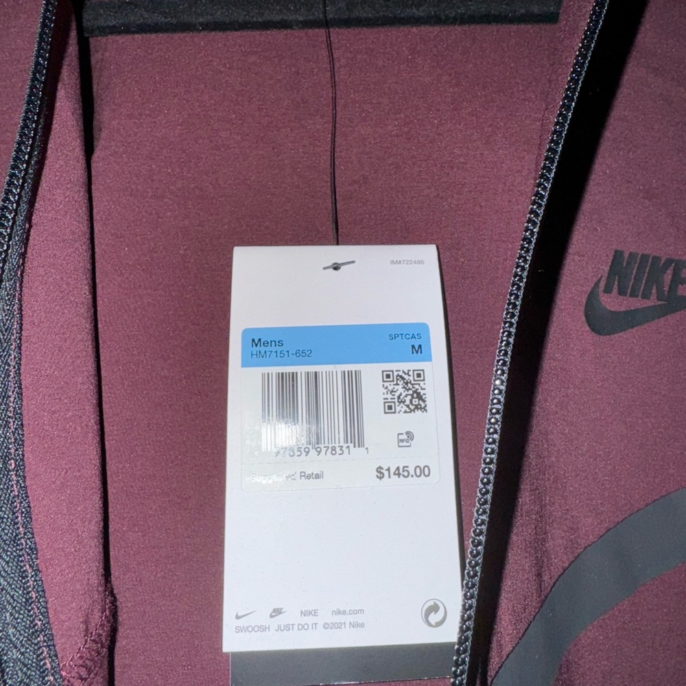 Nike Men's Burgundy Zip-Up Jacket